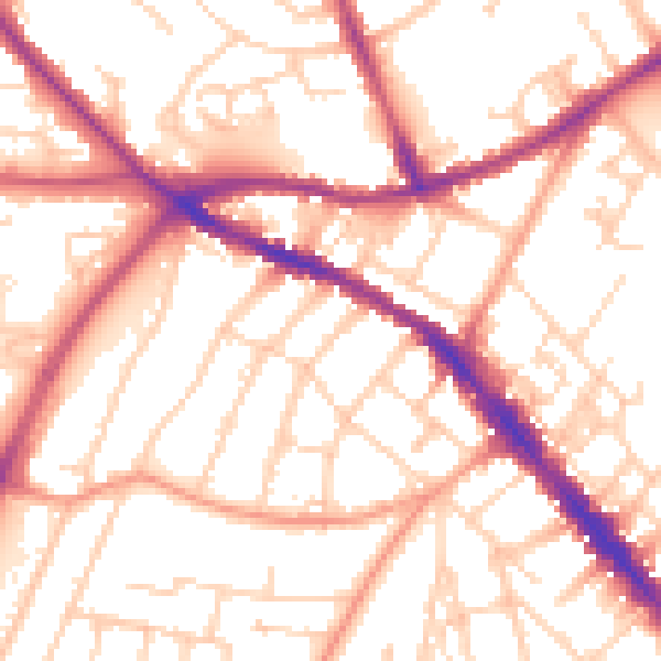 Daytime road noise heatmap for SO16 4GB