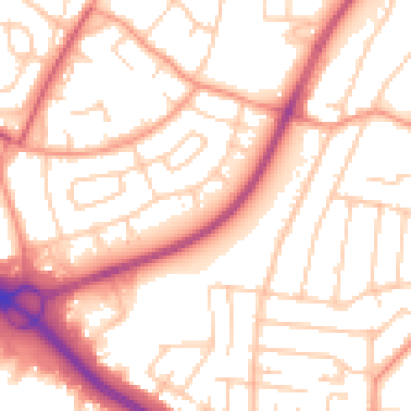 Daytime road noise heatmap for SO16 4QR