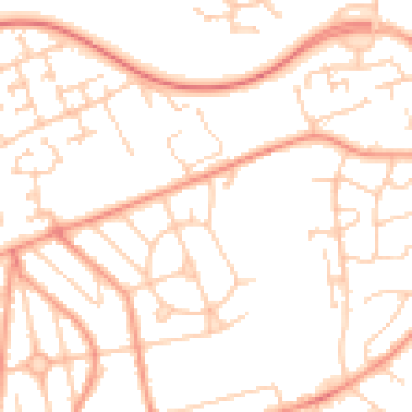 Daytime road noise heatmap for SO16 5GP