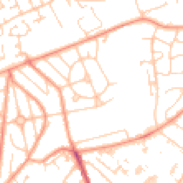 Daytime road noise heatmap for SO16 5HA