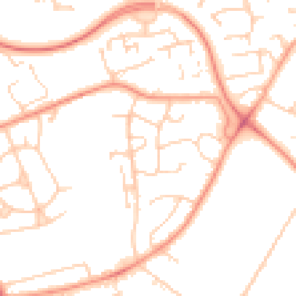 Daytime road noise heatmap for SO16 5HZ