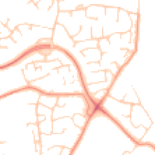 Daytime road noise heatmap for SO16 5NY