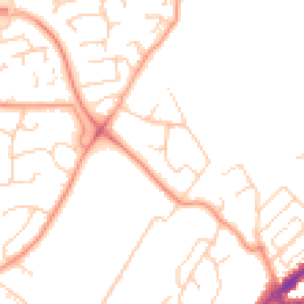 Daytime road noise heatmap for SO16 6LS