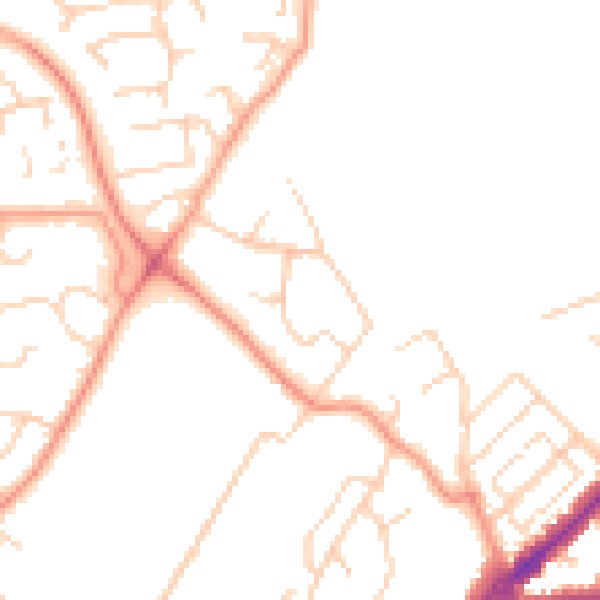 Daytime road noise heatmap for SO16 6LT