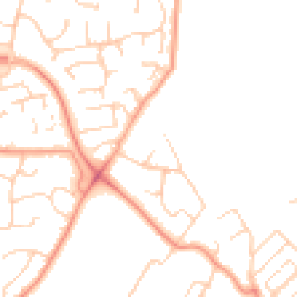 Daytime road noise heatmap for SO16 6NA