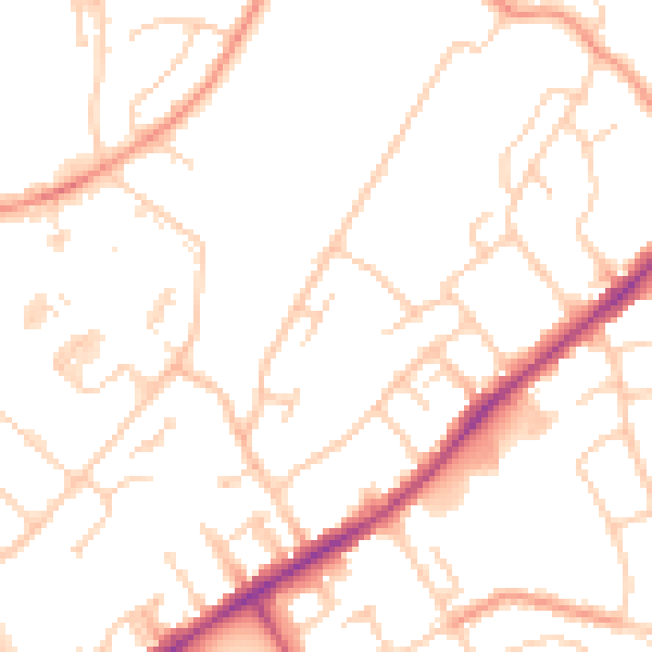 Daytime road noise heatmap for SO16 6QT