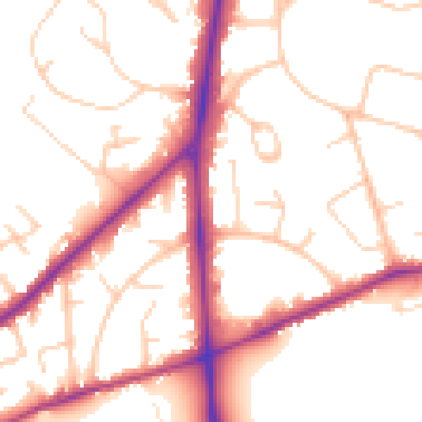 Daytime road noise heatmap for SO16 7DR