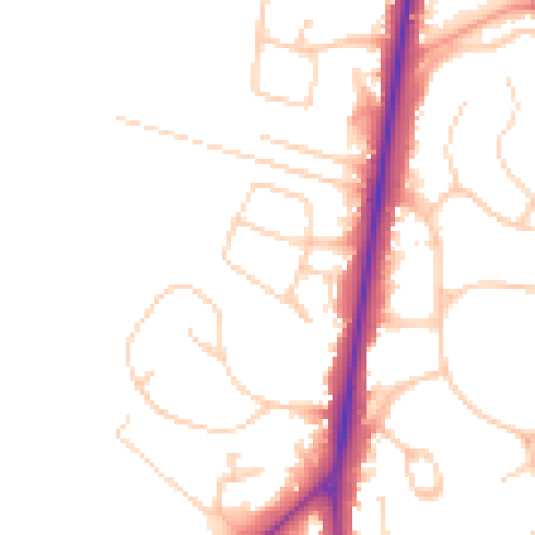 Daytime road noise heatmap for SO16 7FL