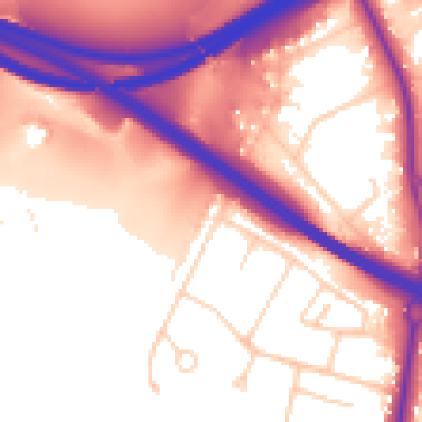 Daytime road noise heatmap for SO16 7HY