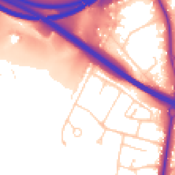 Daytime road noise heatmap for SO16 7HZ