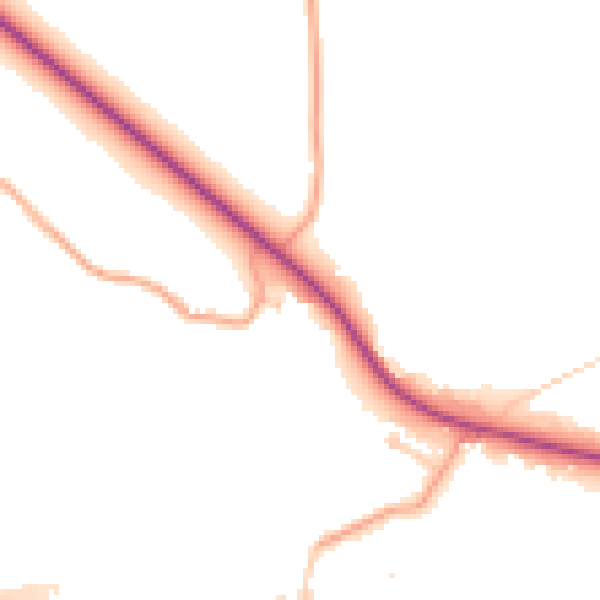 Daytime road noise heatmap for SO16 7NN