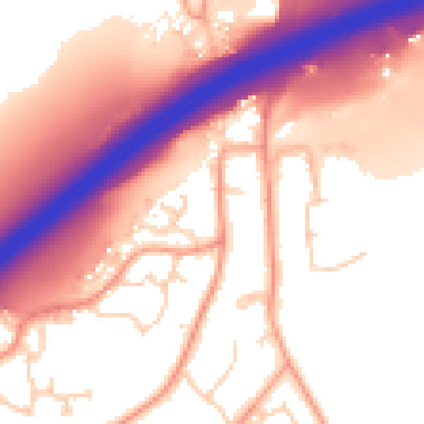 Daytime road noise heatmap for SO16 8AH