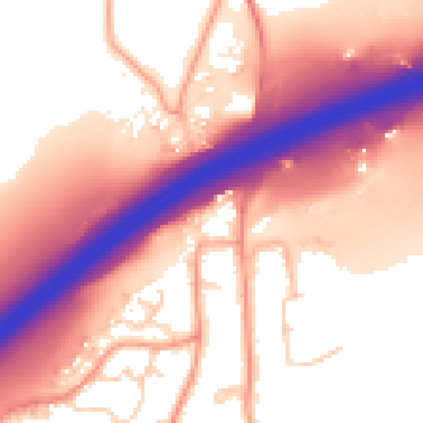 Daytime road noise heatmap for SO16 8AJ