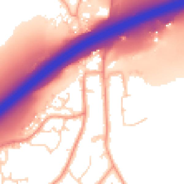 Daytime road noise heatmap for SO16 8AT