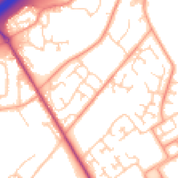 Daytime road noise heatmap for SO16 8DJ