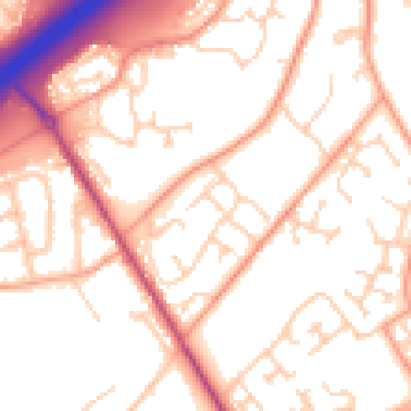 Daytime road noise heatmap for SO16 8DN