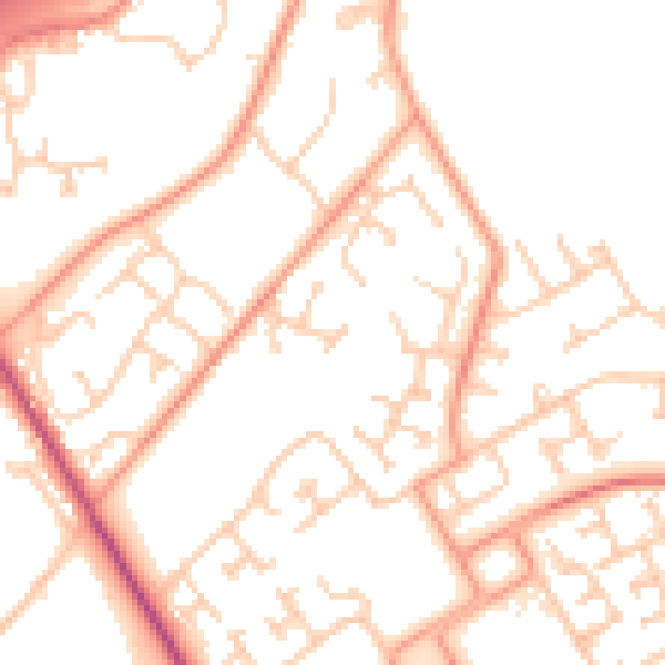 Daytime road noise heatmap for SO16 8DP
