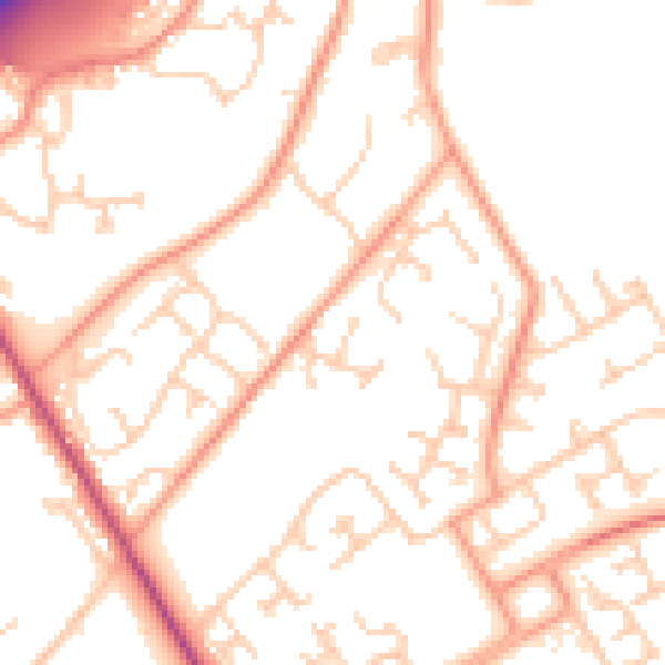 Daytime road noise heatmap for SO16 8DU