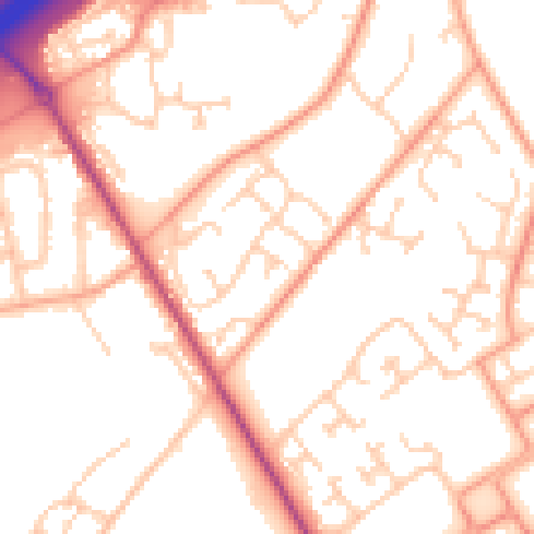 Daytime road noise heatmap for SO16 8DW