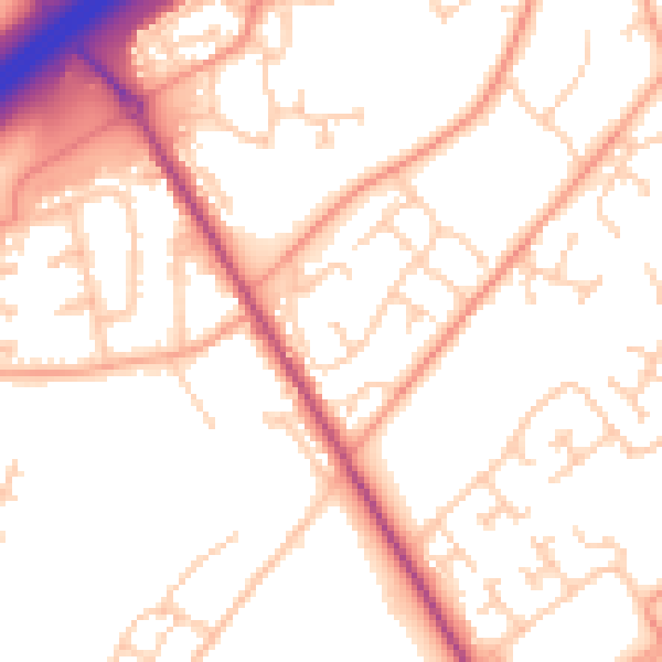 Daytime road noise heatmap for SO16 8DX