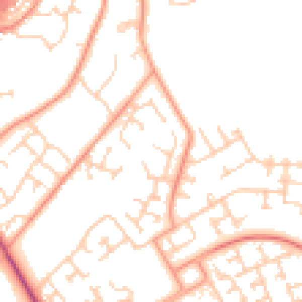 Daytime road noise heatmap for SO16 8FT