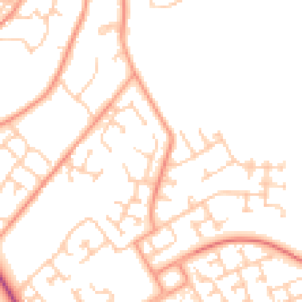 Daytime road noise heatmap for SO16 8FU