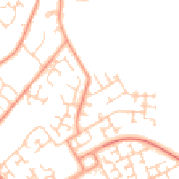 Daytime road noise heatmap for SO16 8GL