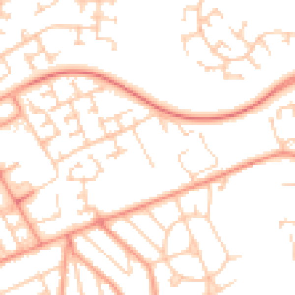 Daytime road noise heatmap for SO16 8GW