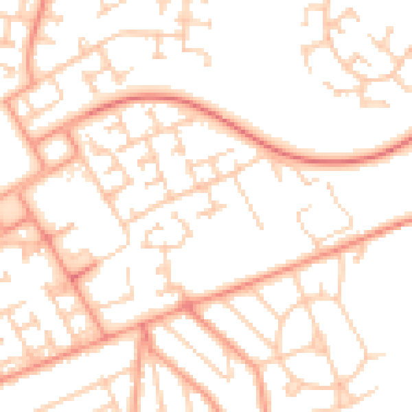 Daytime road noise heatmap for SO16 8GX