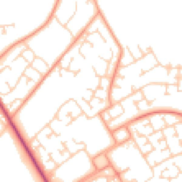 Daytime road noise heatmap for SO16 8JA