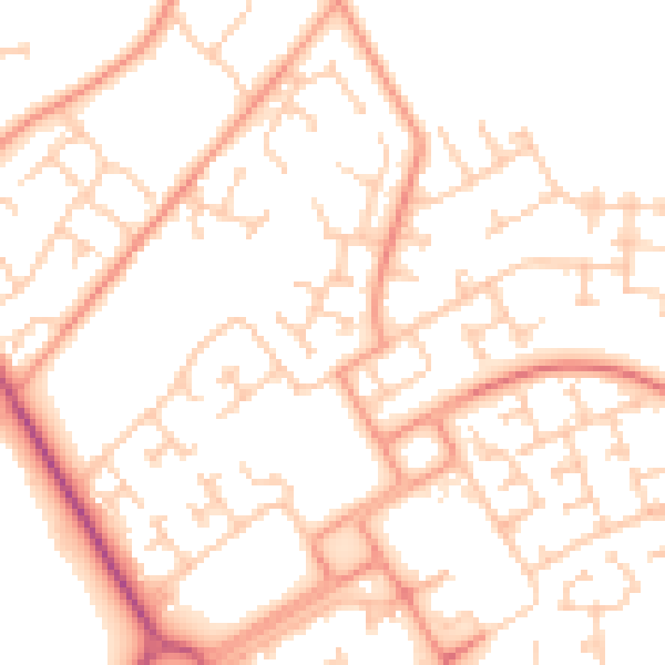 Daytime road noise heatmap for SO16 8JB