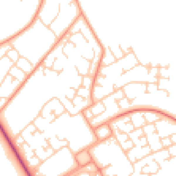 Daytime road noise heatmap for SO16 8JD