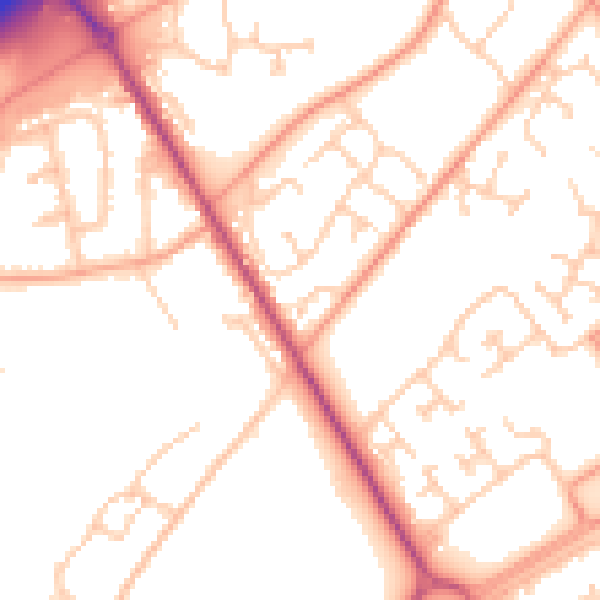 Daytime road noise heatmap for SO16 8JJ