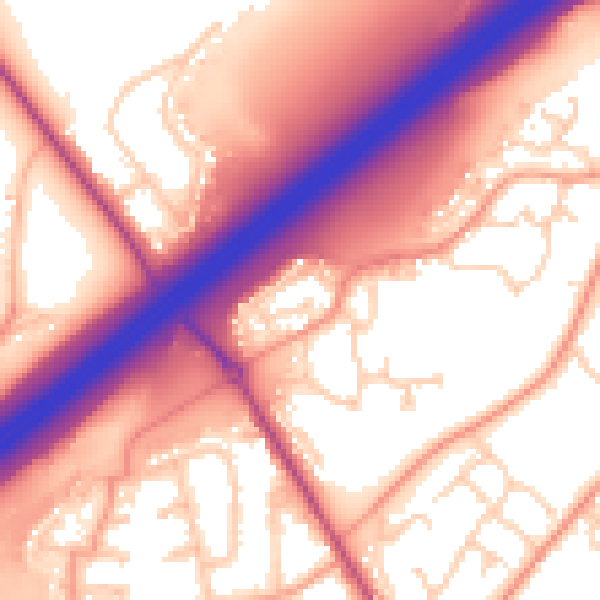Daytime road noise heatmap for SO16 8JR