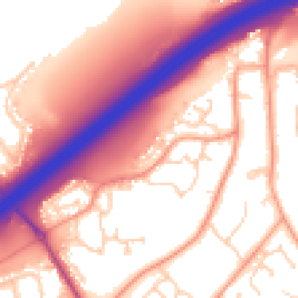 Daytime road noise heatmap for SO16 8JU