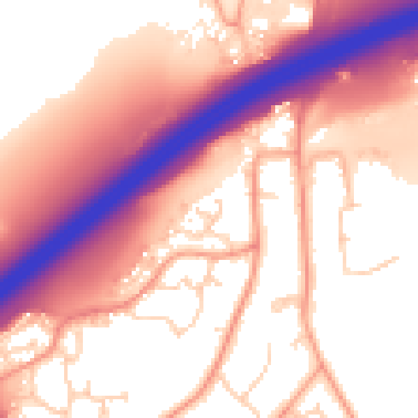 Daytime road noise heatmap for SO16 8JY
