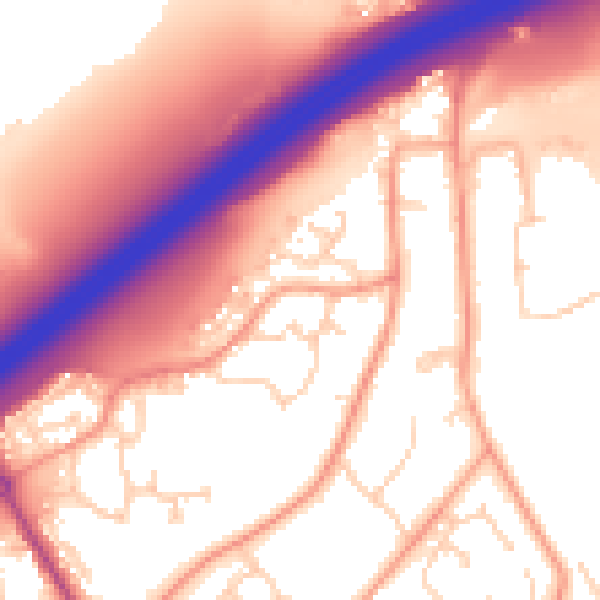 Daytime road noise heatmap for SO16 8LL