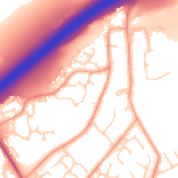 Daytime road noise heatmap for SO16 8LN