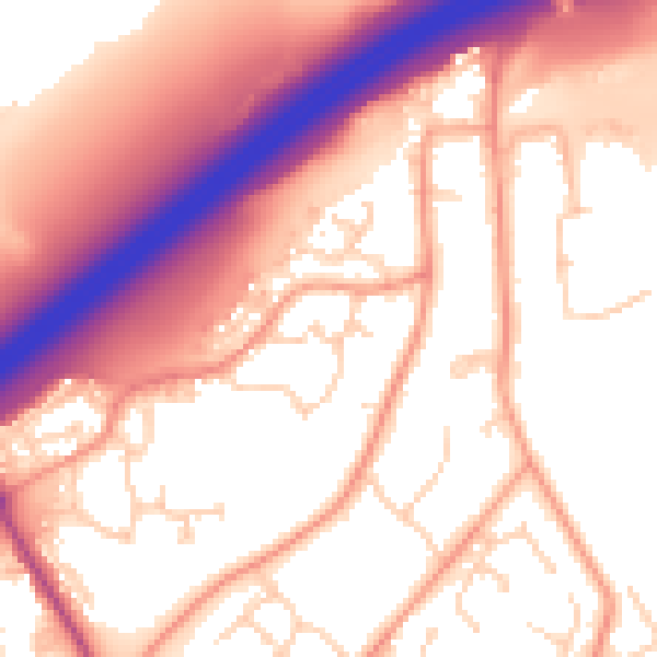 Daytime road noise heatmap for SO16 8LP
