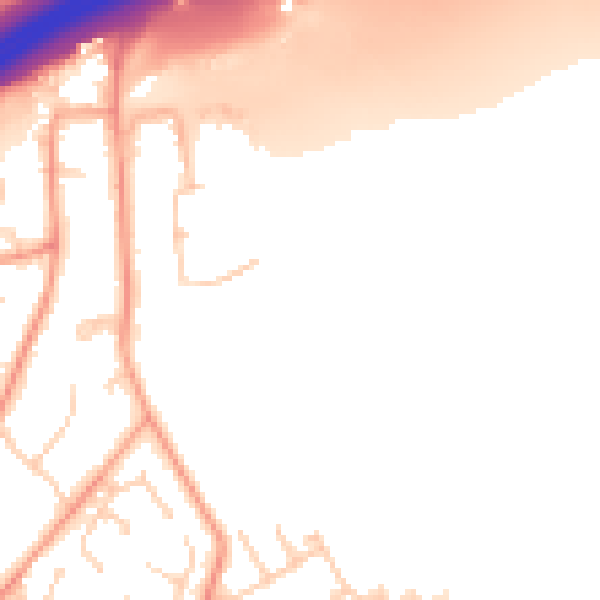 Daytime road noise heatmap for SO16 8NN