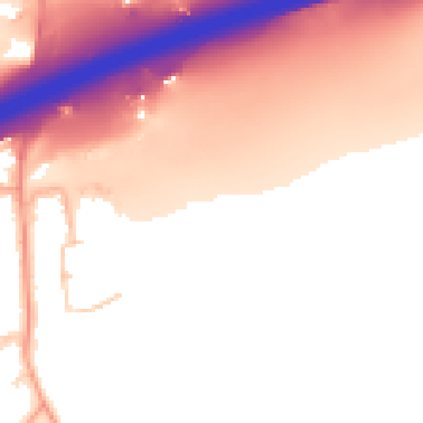 Daytime road noise heatmap for SO16 8NP