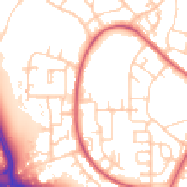 Daytime road noise heatmap for SO16 9BF