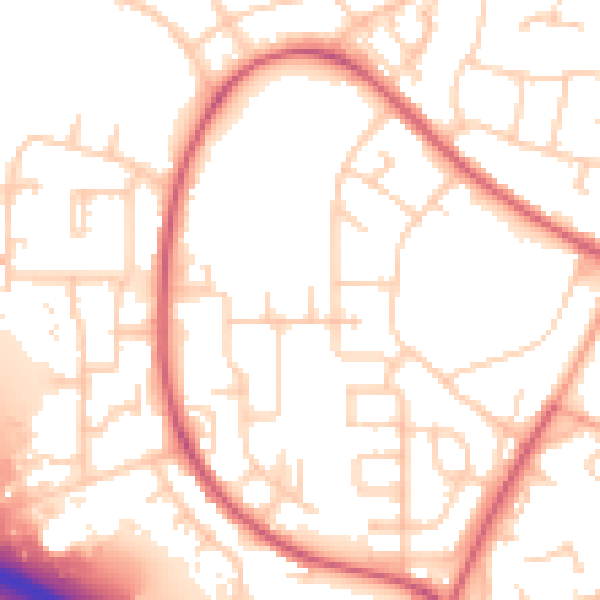 Daytime road noise heatmap for SO16 9HE