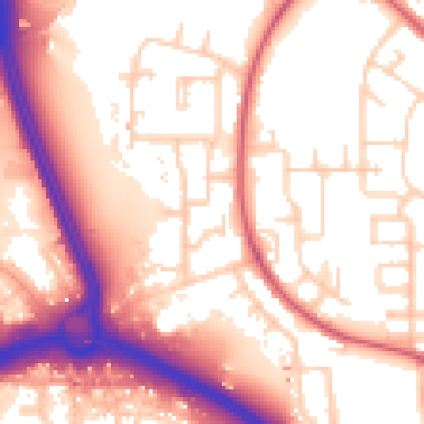 Daytime road noise heatmap for SO16 9HR