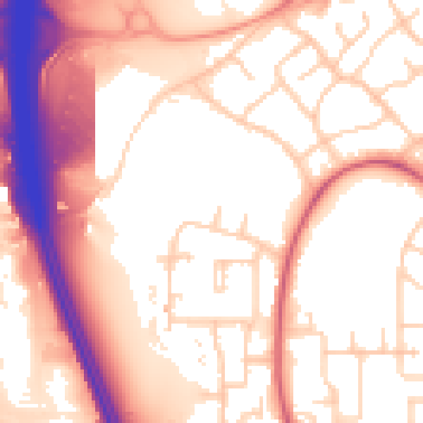Daytime road noise heatmap for SO16 9JA
