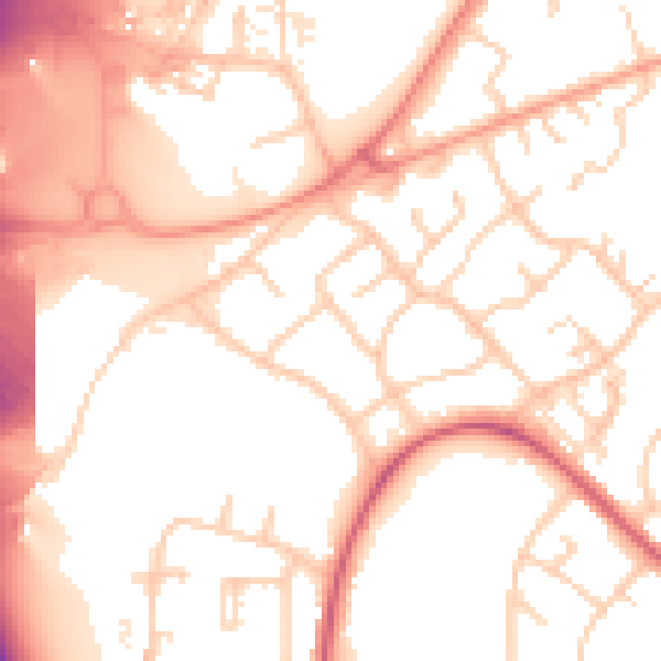 Daytime road noise heatmap for SO16 9PH