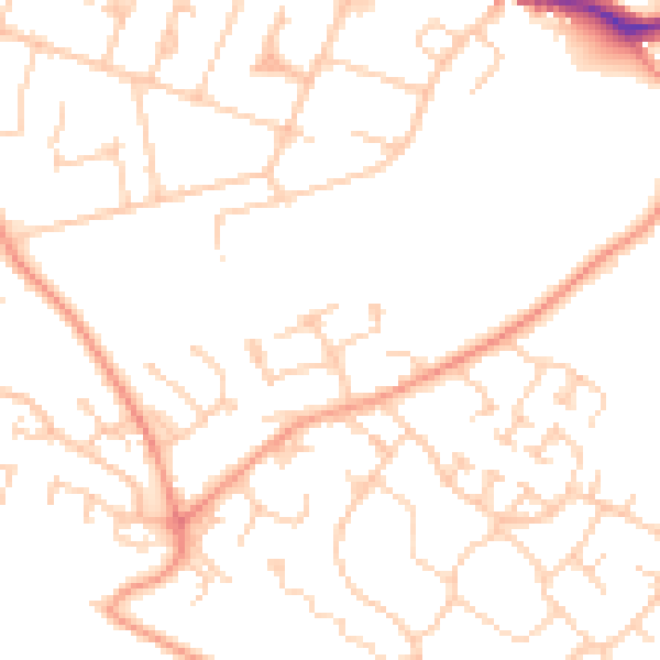 Daytime road noise heatmap for SO19 9GS