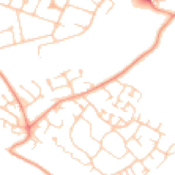 Daytime road noise heatmap for SO19 9PS