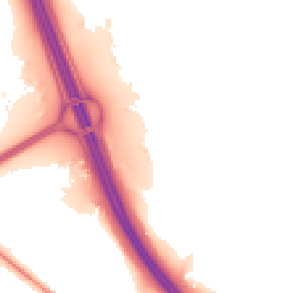 Night-time road noise heatmap for SO31 1AD