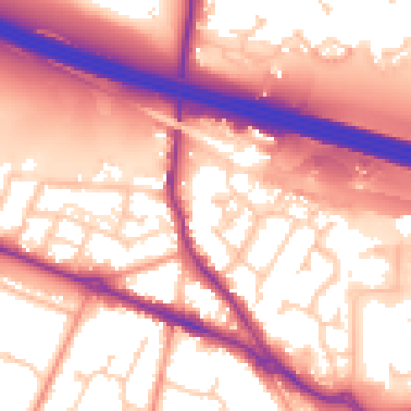 Daytime road noise heatmap for SO31 1AE